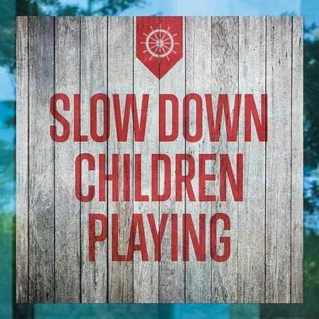 CGsignLab | Usporite djecu koja se igraju - naigrani drvo prozor Cling | 5 X5