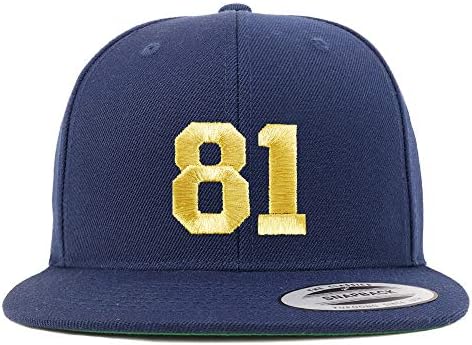 Trendy Odjećarnica Broj 81 Zlatni navoj ravni račun Snapback Baseball kapa