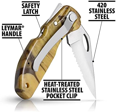 MADAM FALCON VII LOCKBACK KAMO 7-inčni džepni nož - sečivo od nehrđajućeg čelika, teksturna ručka bez klizanja, nosite isječak