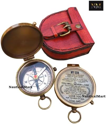 Personalizirani mesing kompas mog sina, gravizirani ljubavni tata kompas, otac do sina kompas Nautički poklon za sina iz tata, potvrdni