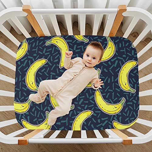 Baby Slatka banana crna pozadina Slike Opremljeni krevetić za dječake djevojke, madrac posteljina mališalice, madrac krevetića 20204074