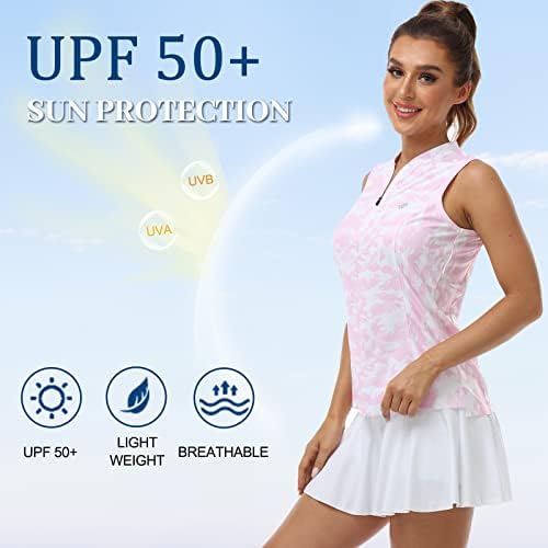 Ženska majica bez rukava za žene za žene za žene Brzo suho UPF 50+ Zaštita od sunca Sportska odjeća sa majicama sa patentnim zatvaračem