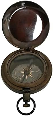 Antikni nautički mesingani kompas sa kožnim brodom dizajn magnetski kompas Navigacijski i usmjereni poklon alat za planinarenje trekking