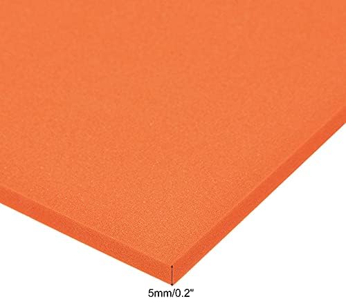 Uxcell Orange Eva pjenaste listove 10 x 10 inča debljine 5 mm za obrtni DIY projekti, 4 kom