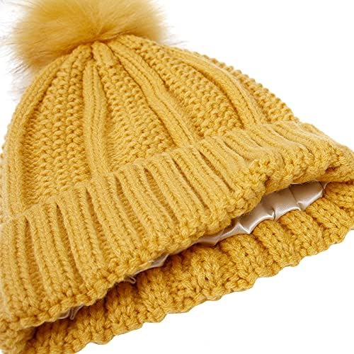 za žene pletene kape za toplu kapu sa umjetnom pom pletenom zimskom ženskom šešir bejzbol kapice muške na otvorenom