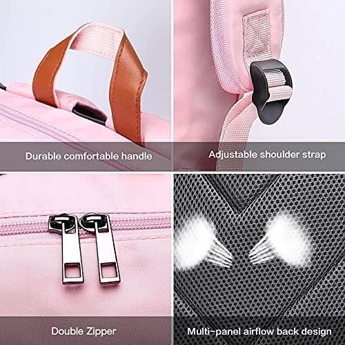 Mosiso backpack za žene za žene uklapa se 15,6 inča računara, Oxford Clot Fashion Business Travel Multipunpus Casual Pješački dan sa prednjim džepom, Pink