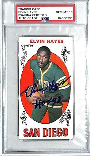 1969-70 TOPPS Elvin Hayes potpisali su karticu auto raketa # 75 Ocjenjivane PSA / DNK 10 ploča - košarkaške kabine Rookie kartice