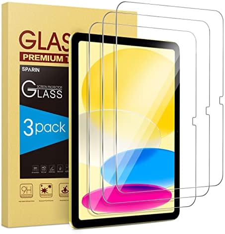 SPARIN 3 Paket nadogradnja zaštitnik ekrana za iPad 10. generacije 10.9 inča, kaljeno staklo protiv ogrebotina kompatibilno za iPad