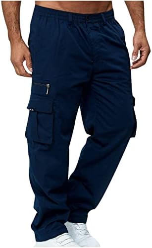 Teretne pantalone za muškarce opušteno fit kauzalno vanjsko vitak radno radno odjeća Khaki vrećaste hlače sa pantalonama sa džepovima sa zatvaračem