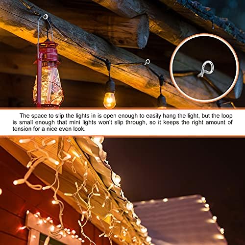 Vješalice Božićne svjetla Hanger Hoops Vijak na otvorenom Ožičenje, jednostavno izdanje otvorene petlje sa sigurnosnim dizajnom kopče