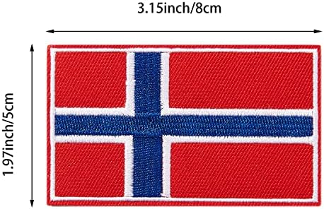 4pcs Norveške norveške zastave, kuka i petlje za zastavu na rukama za pakete za ruke za ruksake Hat Vickets.