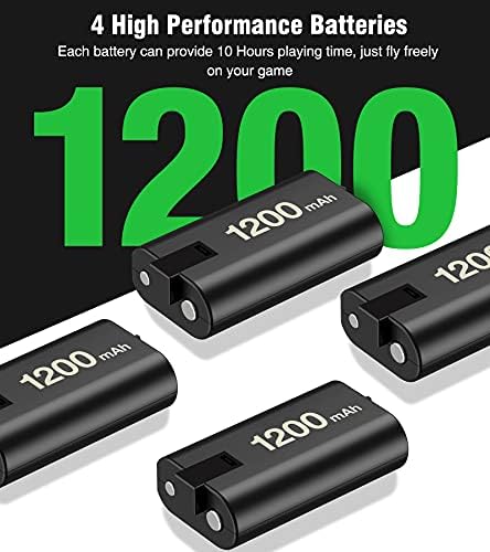 JACKiSS PRO punjive baterije za Xbox serije X / s, punjač za Xbox One kontroler baterija sa 4x1200mah baterije, punjiva baterija za
