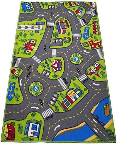 Velika deca tepiha Playmat Gaslam 32 x 52 sa neklizajućom bojom, igralište za igranje sa automobilom, igračkim prostorom za dečju