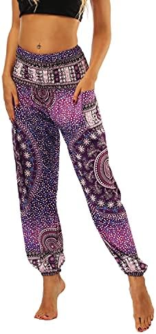 Lu's Chic ženske boho hlače harem nagljeni struk Yoga Hippie Palazzo ljetne hlače na plaži