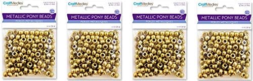 CraftMedley BD240A metalne poni perle, 9x6mm barel, zlato