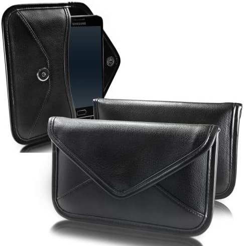 Boxwave Case kompatibilan s čast igra 8a - Elite kožna glasnik torbica, sintetička kožna poklopac koverte Dizajn koverte za čast Igraj 8A - Jet crni