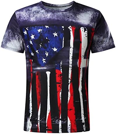 Print Dugi rukav Shirt muškarci muške majice Dan nezavisnosti SAD Zastava svakodnevno labave majice Dress Dress For Men Big Tall