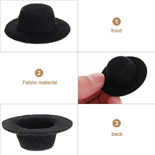 Ibasenice 30pcs Mini Formal HATS minijaturni lutka HATS Mini crne vrpce za umjetnost i zanat DRIJSKE DOBAVLJA