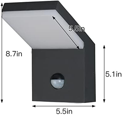 Lustrlach Vanjski senzor za pomicanje LED LED trijem Svjetlo FXIture Moderna vanjska zidna nosača sa IP54 Vodootporna za kuću garaža