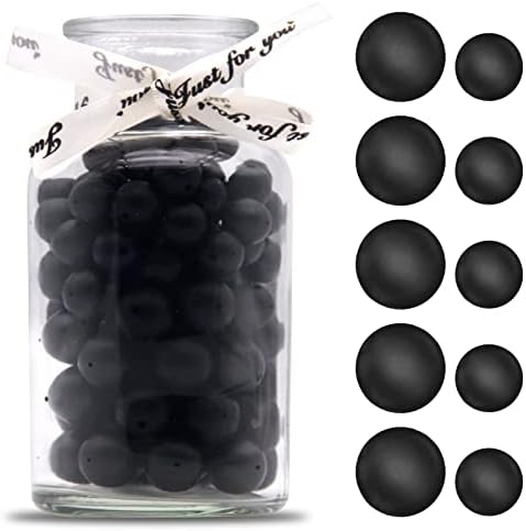 100kom silikonske perle, 15mm 12mm silikonske perle Bulk okrugli crni Silikonski perle za privjesak za ključeve čineći labave gumene