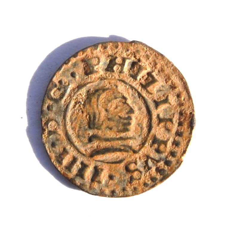 1663 R Phillip IV 4 Maravedis Španski kolonijalni dvorac i lav Karipski gusarski era novčić 311 Prodavac vrlo dobro