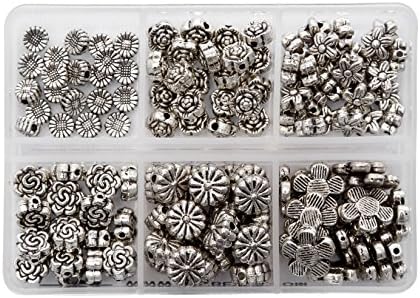 BRCbeads 8mm okrugli šuplji stil 6 tibetanske srebrne metalne Odstojne perle 20kom po vrećici za izradu nakita