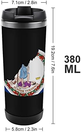 Virginia State Flag Mapa Putujte krilice za kafu sa izoliranim čašama od nehrđajućeg čelika dvostruka zidna boca za vodu