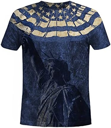 Ljetne muške haljine majice Muške grafike Ležerne majice 3D 4 srpnja Zastava uzorak Vintage T majica Majica Muškarci