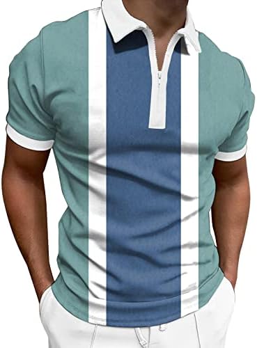 XXBR muške polo majice Ljeto kolorBlock kratki rukav Karbni kvart Zip kontrast Golf majica Radne majice