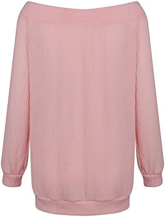 Hzmsyq Moda ženska labava ramena jednobojna pulover bluza pleteni džemper Batwing rukav sa dugmetom down Shirts