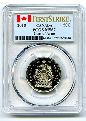 2018. Kanada 50 Cent Super rijetki grb prvi štrajk polu-dolar MS67 PCGS