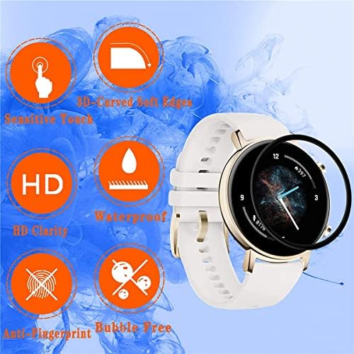 【3 pakovanje】zaštitnik ekrana za Huawei Watch GT2 42mm-3d zaštitni Film sa zakrivljenim mekim ivicama-protiv ogrebotina-protiv otiska prsta-HD Jasnoća-bez mjehurića