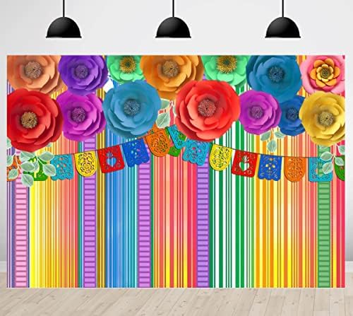 Meksička Fiesta pozadina šarene zastave cvjetni Festival fotografija za rođendansku zabavu pozadina Baby Shower vjenčanje Fiesta Taco
