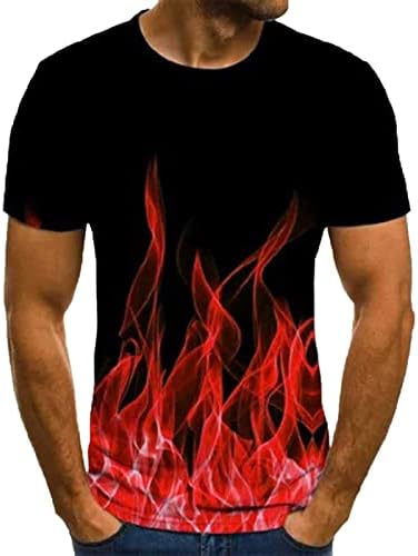 Muške ljetne majice Novost 3D uzorak Teers Funny Flame Grafičke košulje Crewneck Cool Short rukavi za odmor