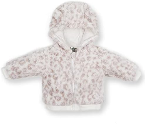 Minicoco Toddler Fleece topla jakna za odjeću za djevojčicu patentni zatvarač za pad zimski kaput crtani duks, leopard print