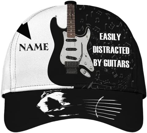 Kapu za gitaru, personalizirana bejzbol kapa za gitaru, po mjeri gitari, pokloni za ljubitelje gitare, igrači, rođendan, Božić