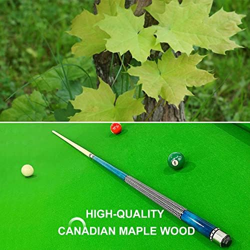 Set za palice za bazen Wakefa: 58 Kanadski javorološki palice za bilijar sa savjetima sa 13 mm palica i 2pcs kreda za kuću, toplina