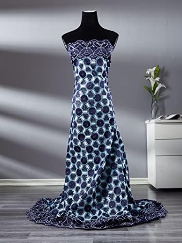 Afrička čipkasta tkanina, vezna pamučna čipkasta tkanina 5 metara za vjenčanicu 