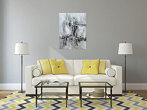 Yhsky ARTS apstraktne slike sa teksturiranom i srebrnom folijom moderne sive i bijele zidne umjetničke slike savremena vertikalna