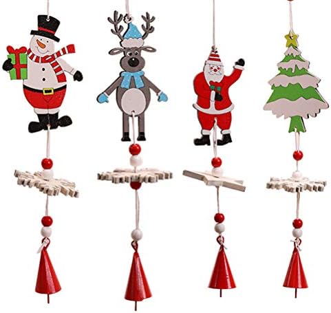 AMOSFUN 2pcs obojeni zidovi u boji vjetra Jingle Bells Privjesci viseći zvona božićni ukrasi Svečane zalihe