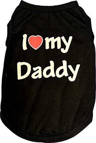 HillDog majice Volim svog oca / tata odjeće doggy slogan kostimo slatki srčani prsluk za majicu male pse