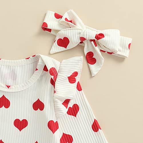 TODDLER Baby Girl Valentinovo odijelo Ljubav Srce Šišmice na vrhu Velvet Flare hlače za glavu 3pcs