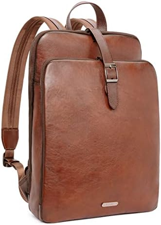 CLUCI ženski ruksak torbica od prave kože 15,6 inčni Laptop Vintage Travel velika poslovna koledž torba za rame tamno smeđa