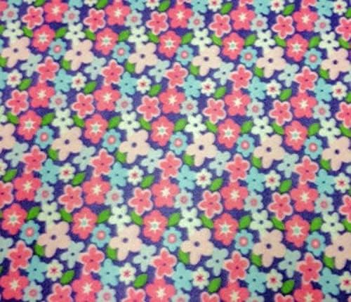 Pico Textiles Pastel floral Flower Fleece Fabric - 3 Yards Bolt-Style PT205