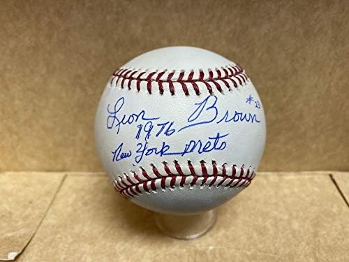 Leon Brown 1976 New York Mets 21 Potpisan autogramirani M.L. Baseball w / coa