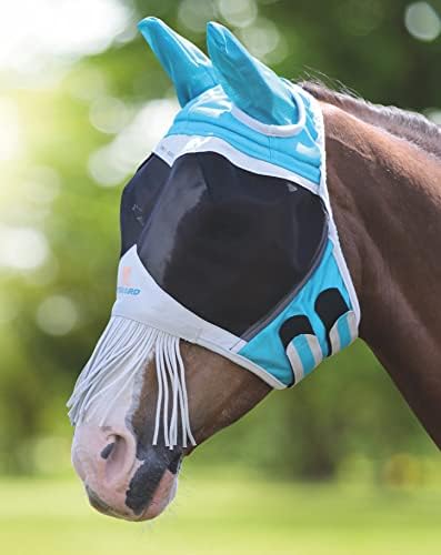Shires Fine Mesh konj konj muva maska sa ušima & amp; nos Fringe UV zaštita (Extra Full, Teal