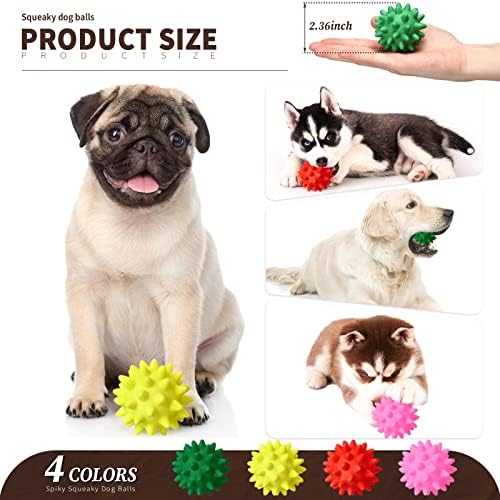 24 pakirajte šiljku kuglice za kuglice za male pse Mala gumena Multicolor Spiky Ball Puppy Pas Žvakajte igračke Mali kućni ljubimci