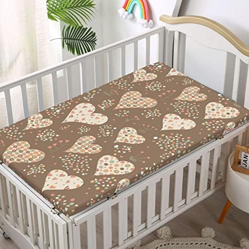 Valentinovo ugrađeni mini listovi sa krevetima, prenosivi mini listovi krevetića ultra mekani materijal-bebi za dječake, 24 x38, umber