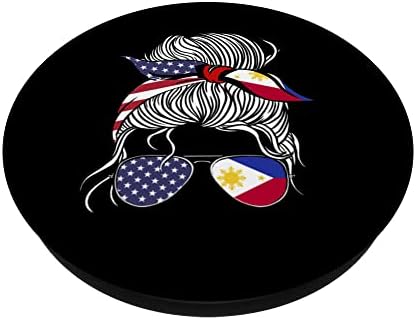 Američka Filipina Patriot zastava Žene Djevojke Filipini odrasli Popsoccocts zavariv popgrip