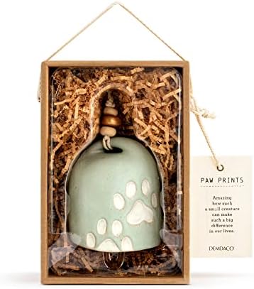 Demdaco Pawprints Pet Sage Zelena 7 x 4 Keramički kamen prevoz Dekorativno nadahnuto zvono